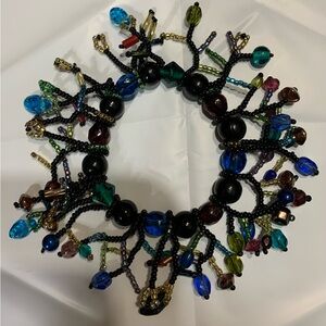 Unique hand made stretchy Multicolor glass Beaded bracelet